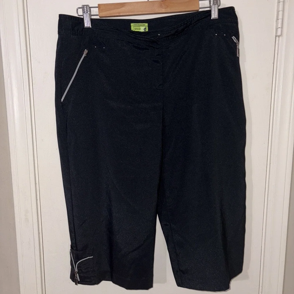 Izod extreme function golf stretch capris size 10 black - Picture 2 of 5